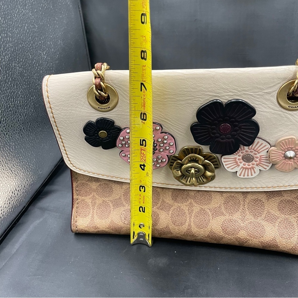 Coach Parker Color block Signature Pebbled leather with Tea Rose appliqué - Picture 5 of 15